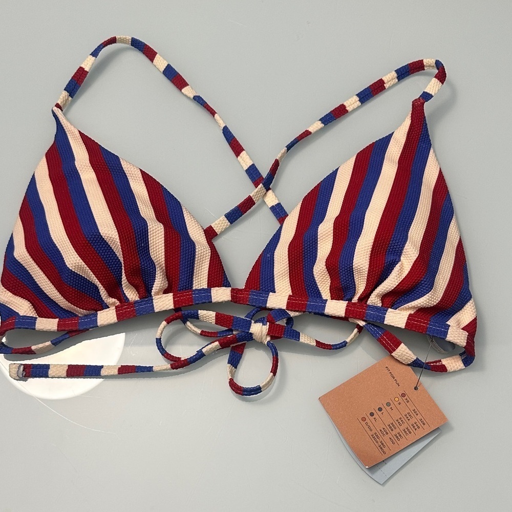 NWT Shade & Shore Patriotic Bikini Top